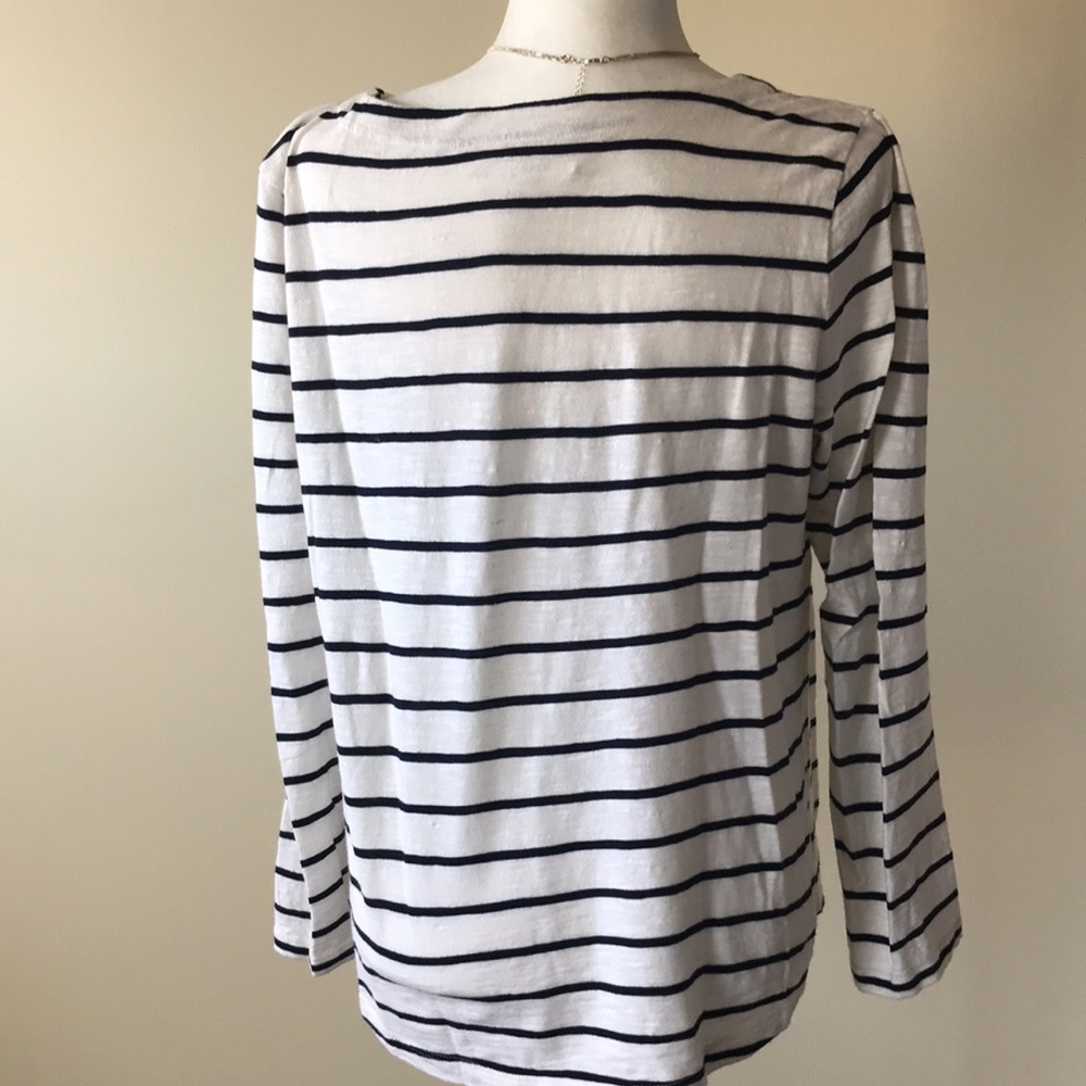 Talbots Sequins Fall Fox black striped long sleeve top in EUC 🍁 - Picture 4 of 6